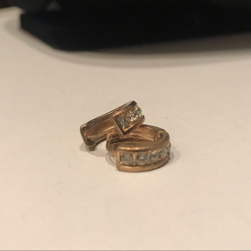 Crystal embedded tiny hoops
